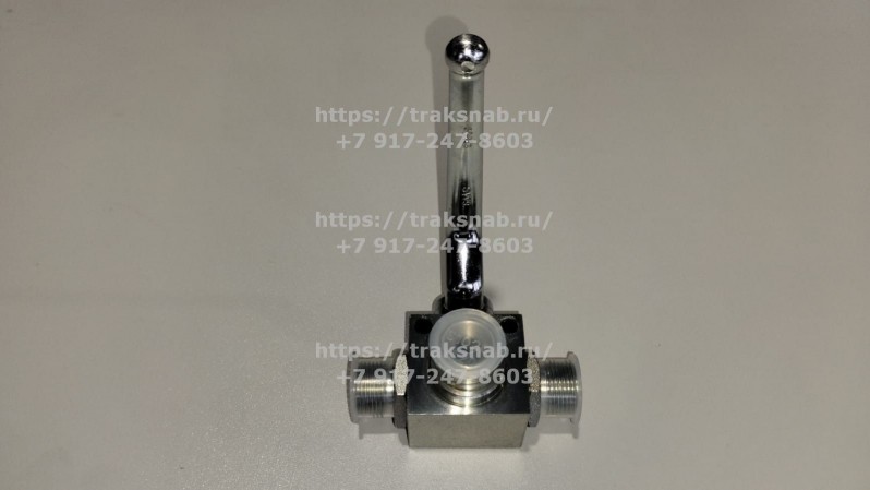 Кран гидравлический 3-х ходовой, м20х1,5 (нар.резьба) МИАС сталь. — 2